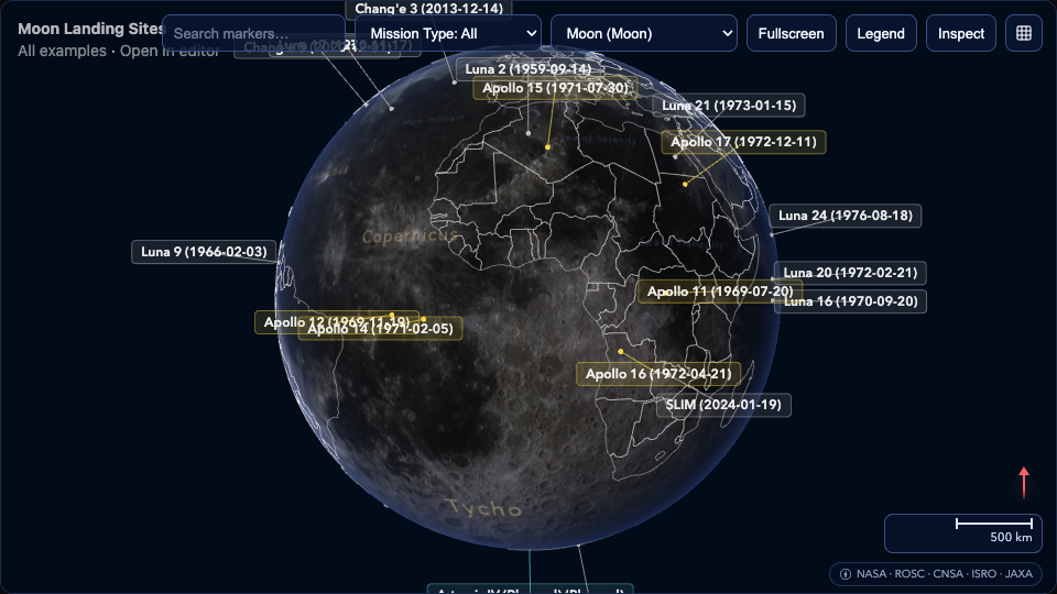Moon Landing Sites